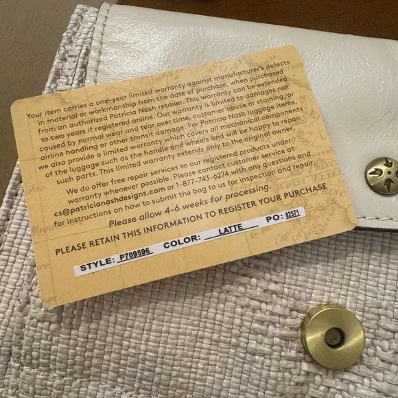 Patricia Nash Woven Crossbody Bag Cream Neutral Leather Trim NWOT Coastal Chic - Picture 6 of 9